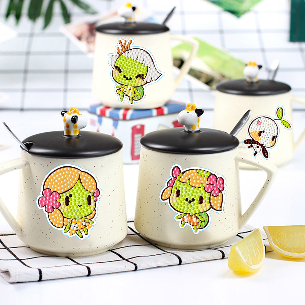 4pcs Diamond Mosaic Sticker Art Crafts Cartoon Gem Sticker DIY for Kids Beginner