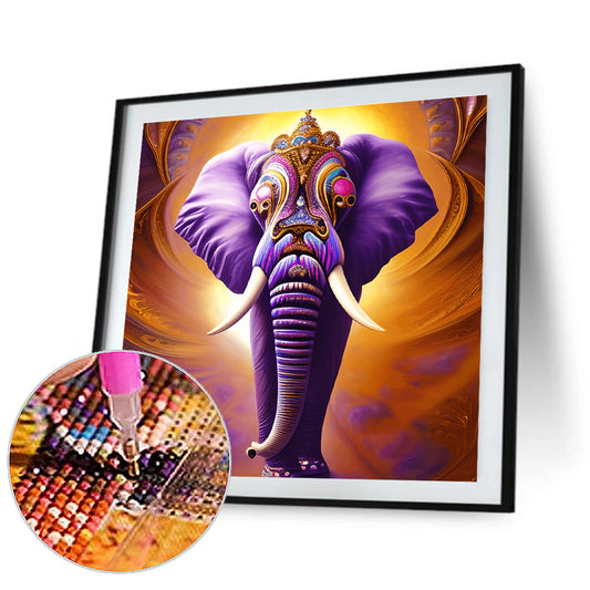Elephants Walking In The Starry Sky - Full Round Drill Diamond Painting 30*30CM