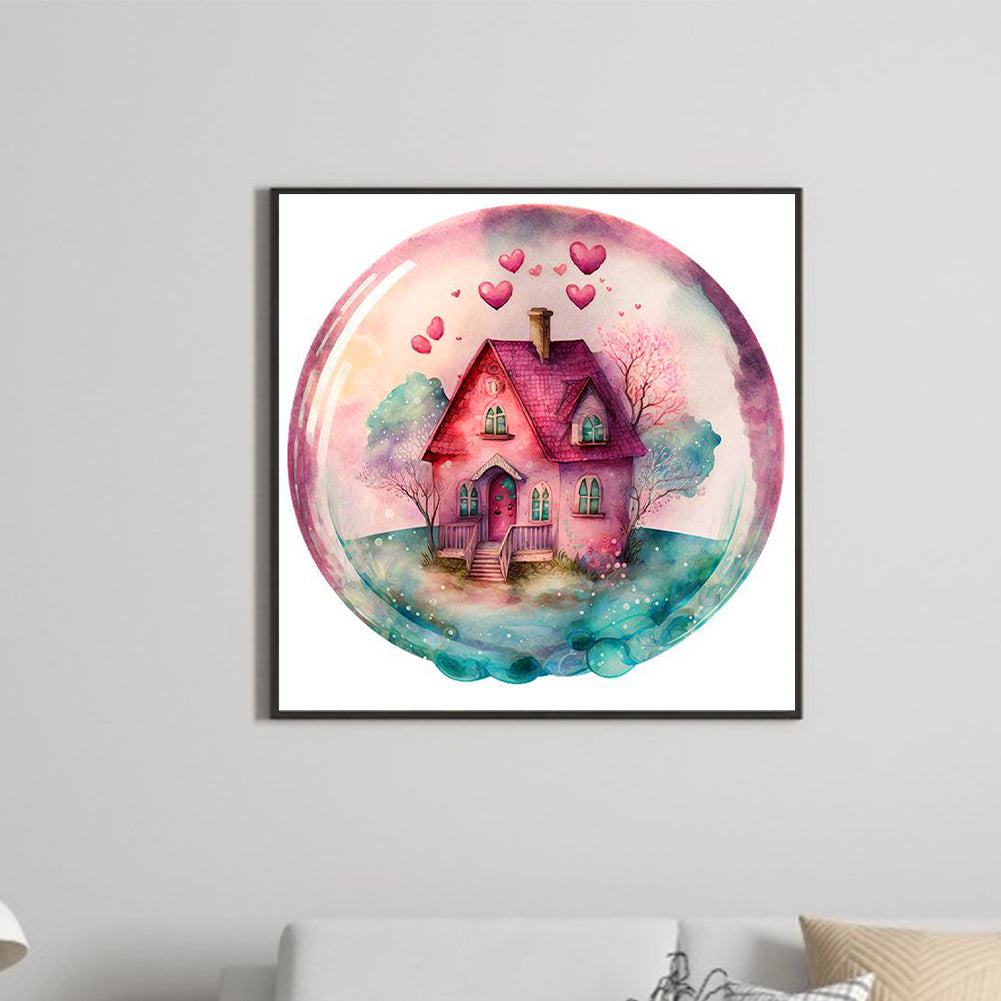 Little Red House - Full Round Drill Diamond Painting 30*30CM