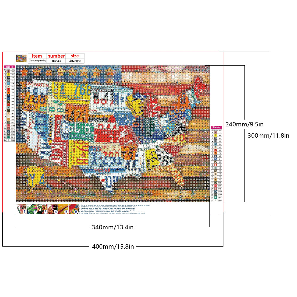 Advertising Map - Full Round Drill Diamond Painting 40*30CM