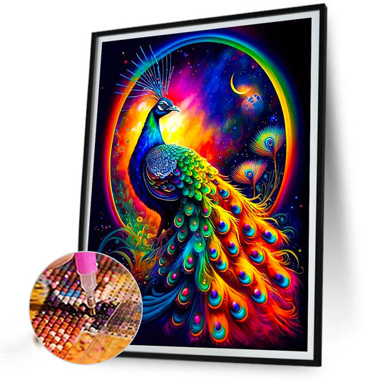 Colorful Peacock - Full Square Drill Diamond Painting 30*40CM