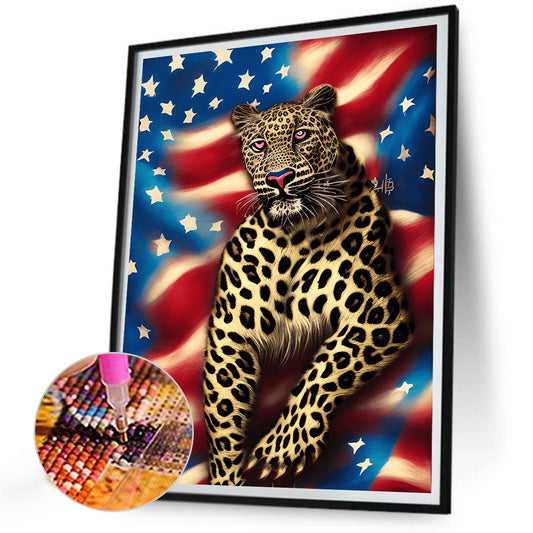 American Flag Animal - Full Round Drill Diamond Painting 30*40CM