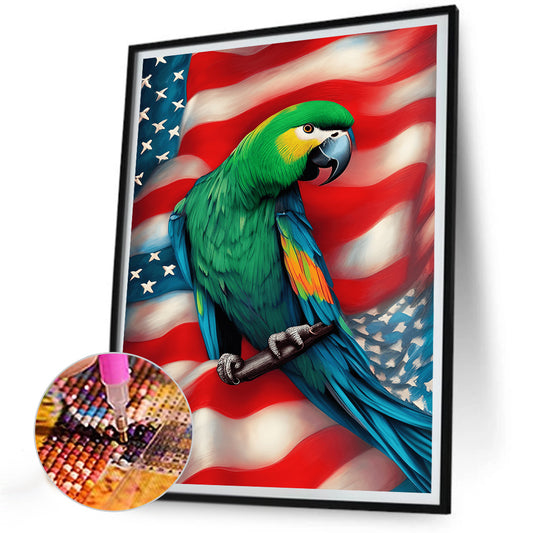 American Flag Animal - Full Round Drill Diamond Painting 30*40CM