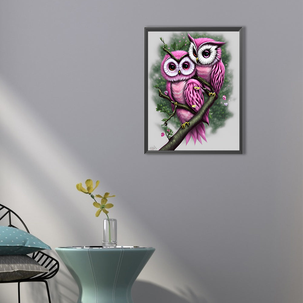 Owl - Full Round Drill Diamond Painting 40*50CM