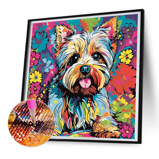 Happy Dog - Full Round Drill Diamond Painting 30*30CM