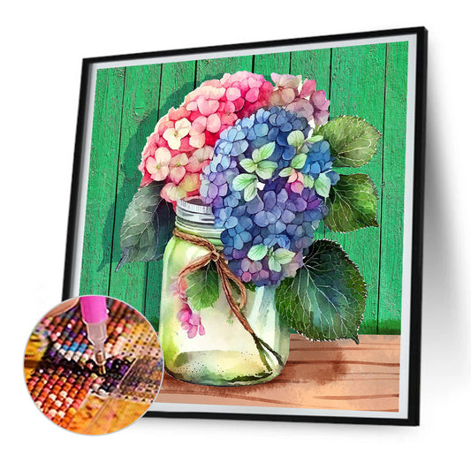 Jar Of Flowers - Full Round Drill Diamond Painting 30*30CM