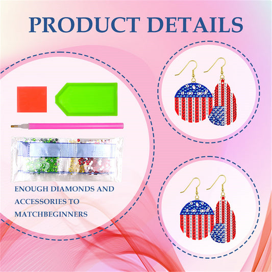 DIY 2 Pairs Diamond Painting Earrings Special Shaped Double Sided Jewelry