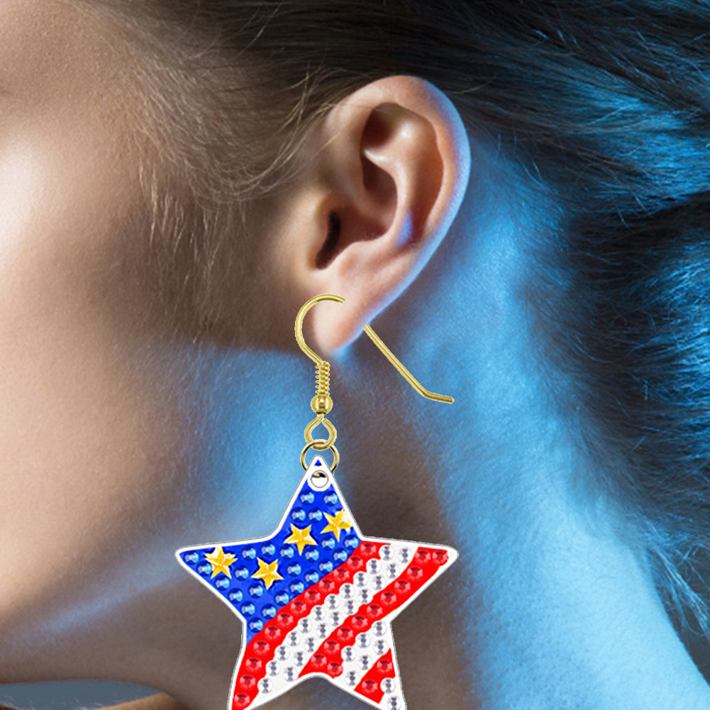 DIY 2 Pairs Diamond Painting Earrings Special Shaped Double Sided Jewelry