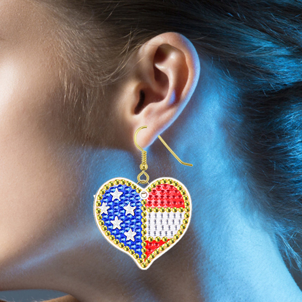 DIY 2 Pairs Diamond Painting Earrings Special Shaped Double Sided Jewelry