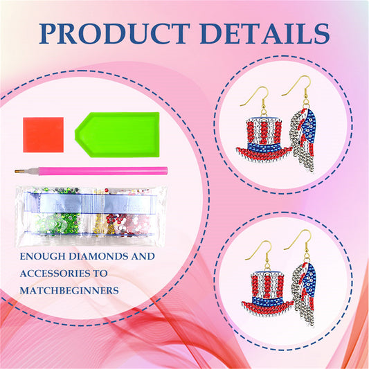 DIY 2 Pairs Diamond Painting Earrings Special Shaped Double Sided Jewelry