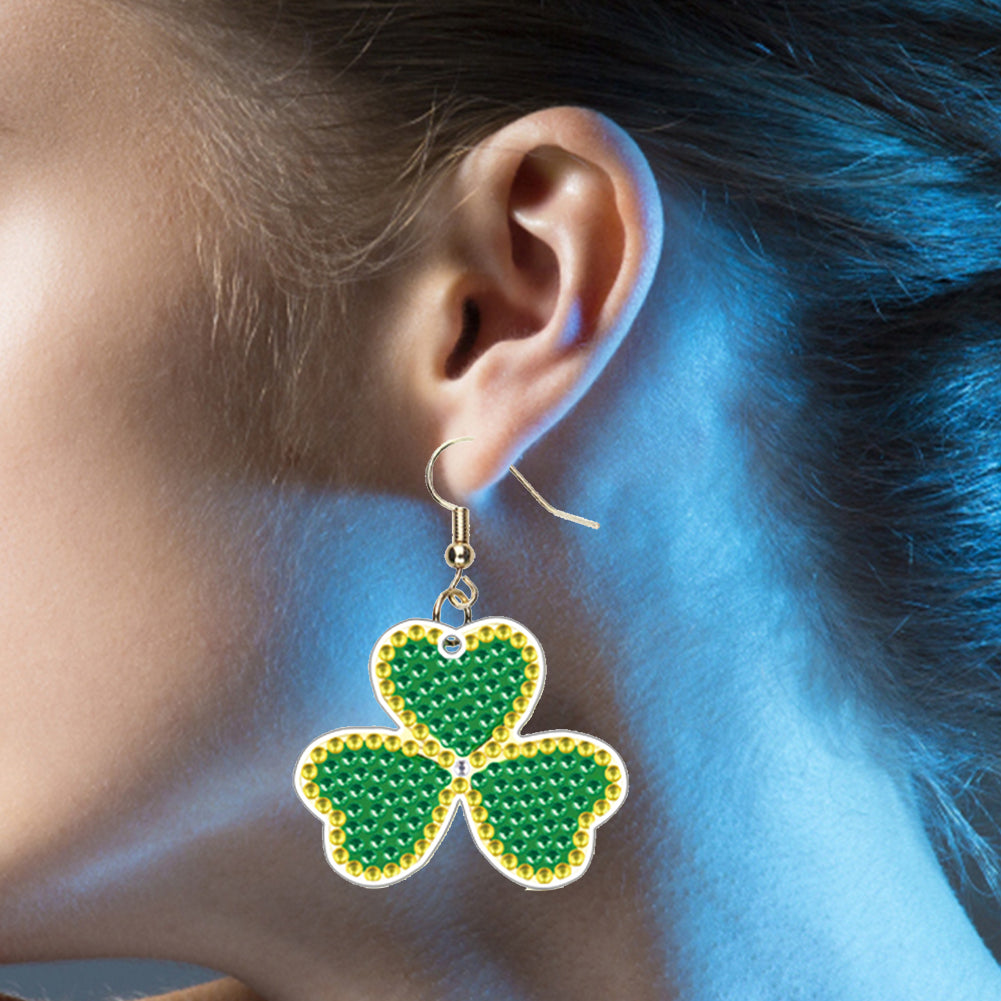 DIY 2 Pairs Diamond Painting Earrings Special Shaped Double Sided Jewelry