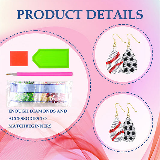 DIY 2 Pairs Diamond Painting Earrings Special Shaped Double Sided Jewelry