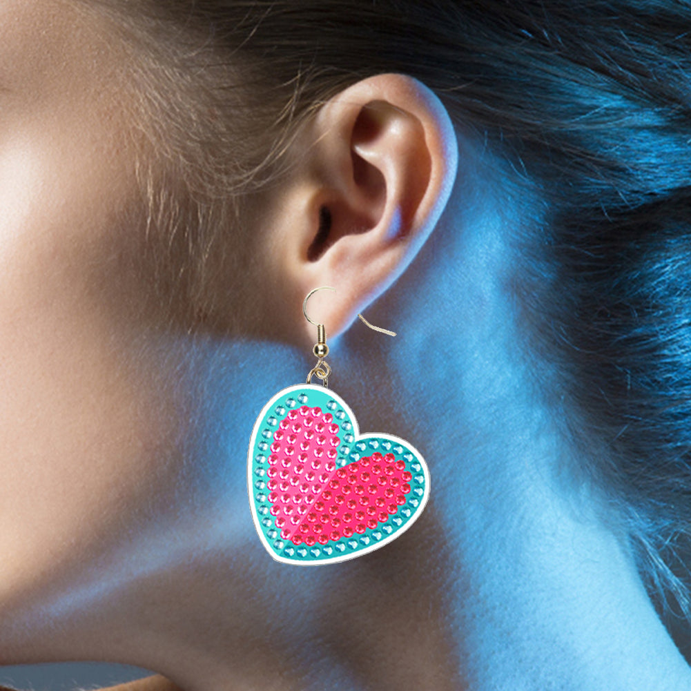 DIY 2 Pairs Diamond Painting Earrings Special Shaped Double Sided Jewelry