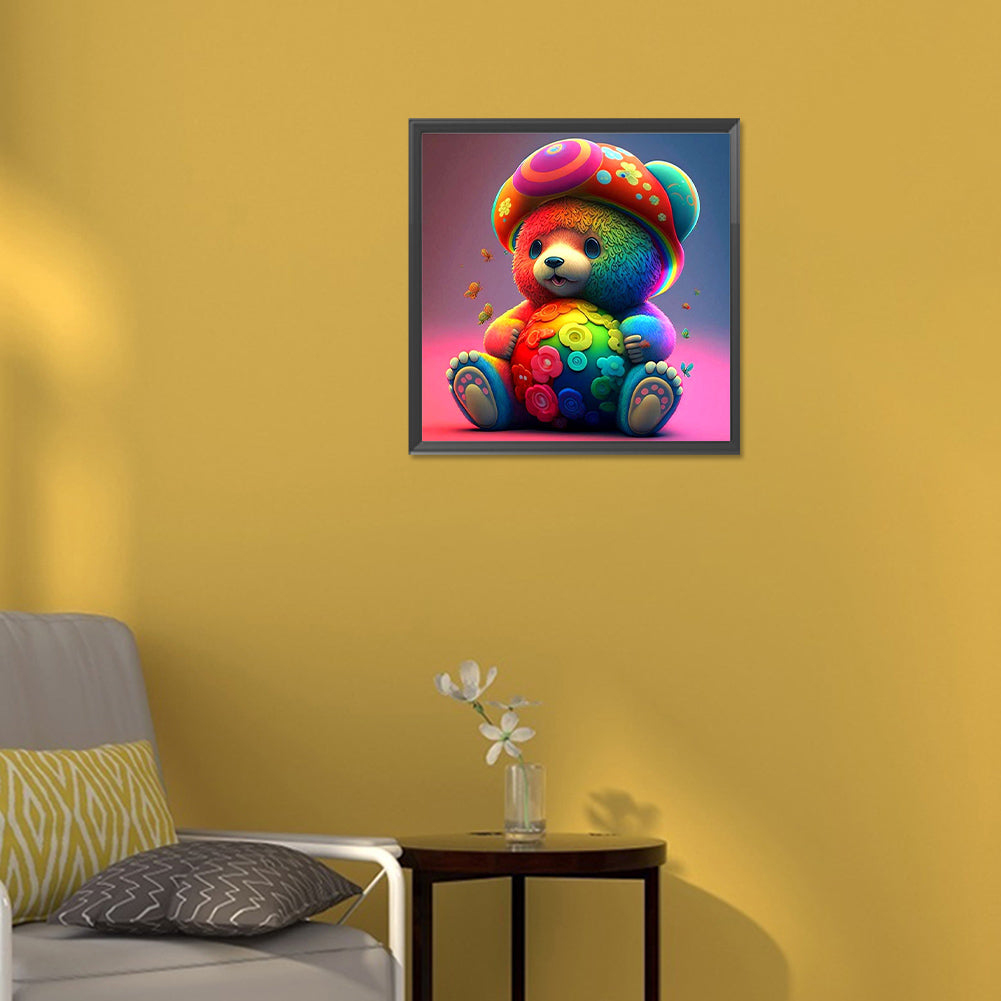 Colorful Bear - Full Round Drill Diamond Painting 30*30CM