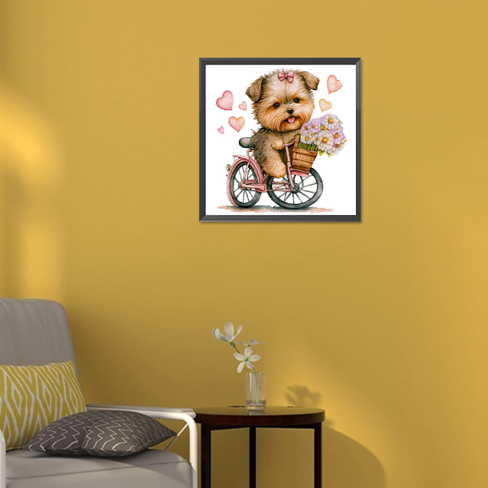 Watercolor Puppy - Full Round Drill Diamond Painting 30*30CM