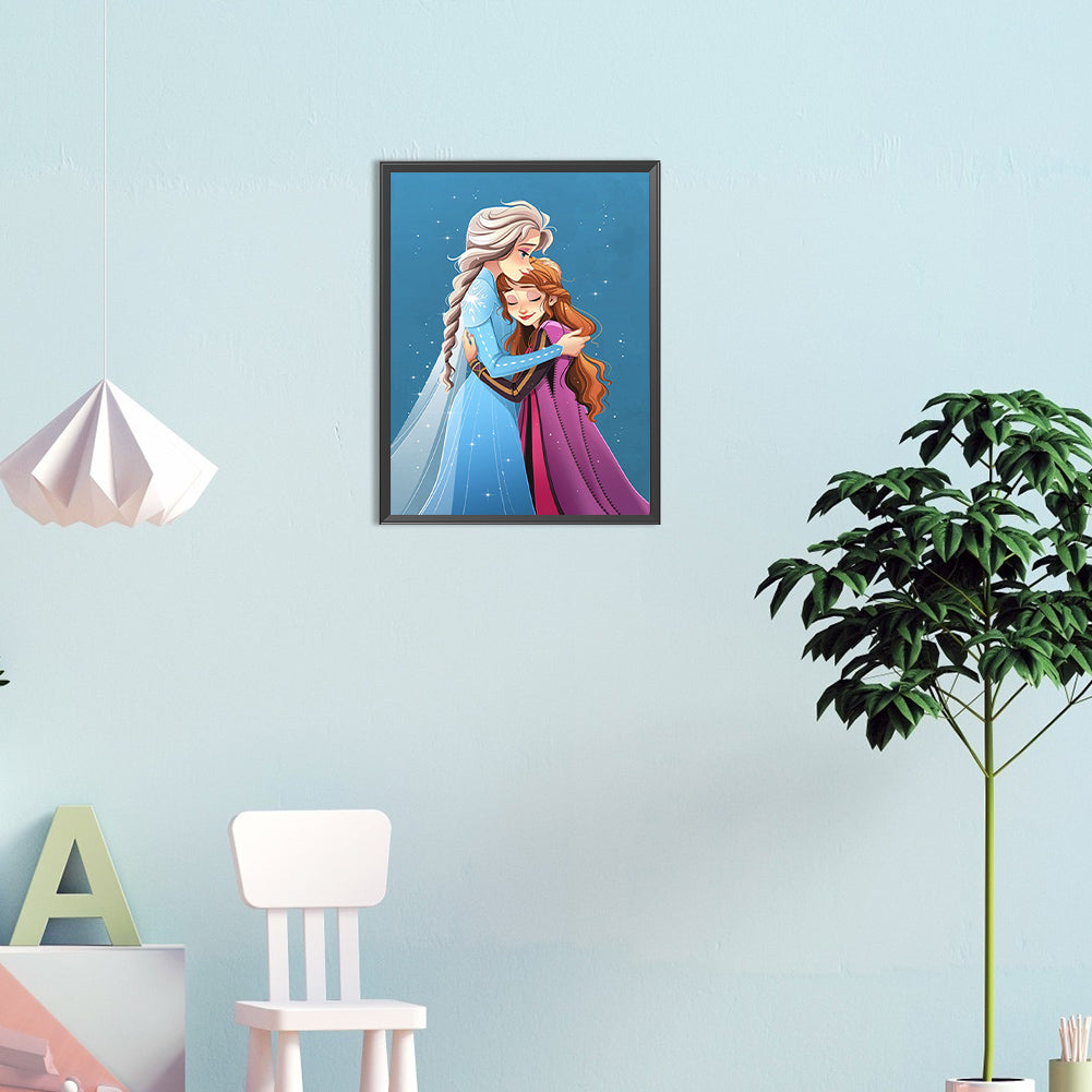 Elsa And Anna - Full Round Drill Diamond Painting 30*40CM