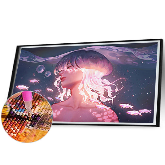 Jellyfish Girl - Full Round Drill Diamond Painting 40*70CM