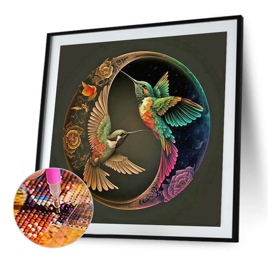 Hummingbird Yin Yang Diagram - Full Round Drill Diamond Painting 40*40CM