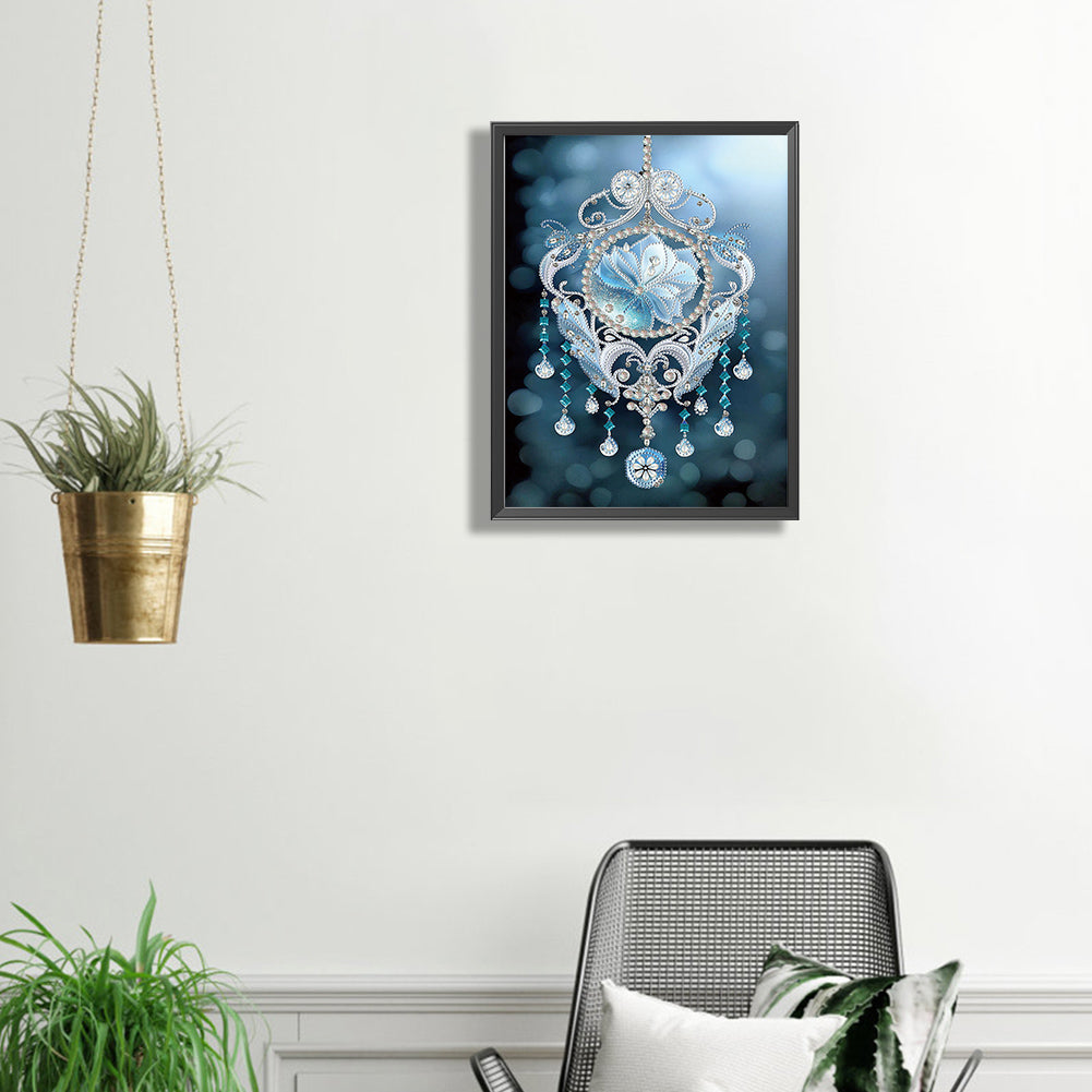 Blue Water Drop Pendant - Special Shaped Drill Diamond Painting 30*40CM