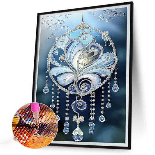 Blue Water Drop Pendant - Special Shaped Drill Diamond Painting 30*40CM