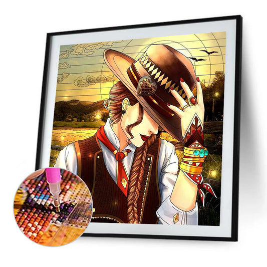 Cool Cowgirl - Full Round Drill Diamond Painting 40*40CM