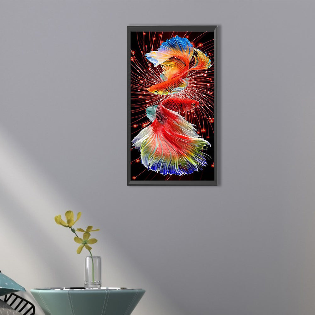 Double Koi - Full Round Drill Diamond Painting 30*60CM