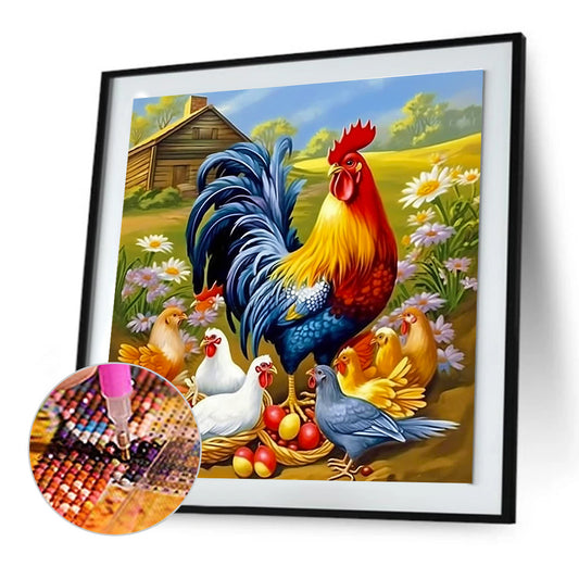 Rooster - Full Round Drill Diamond Painting 30*30CM
