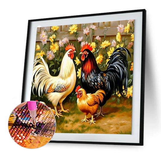 Rooster - Full Round Drill Diamond Painting 30*30CM