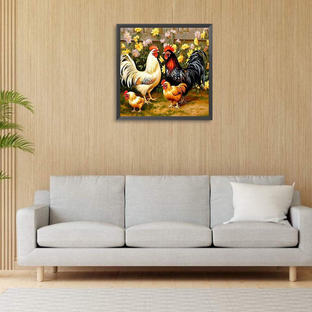 Rooster - Full Round Drill Diamond Painting 30*30CM