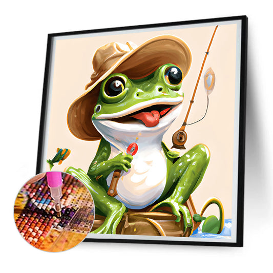 Frog Fisherman - Full Round Drill Diamond Painting 30*30CM