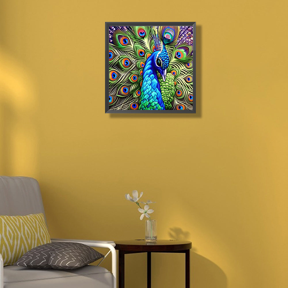 Peacock - Full Round Drill Diamond Painting 40*40CM