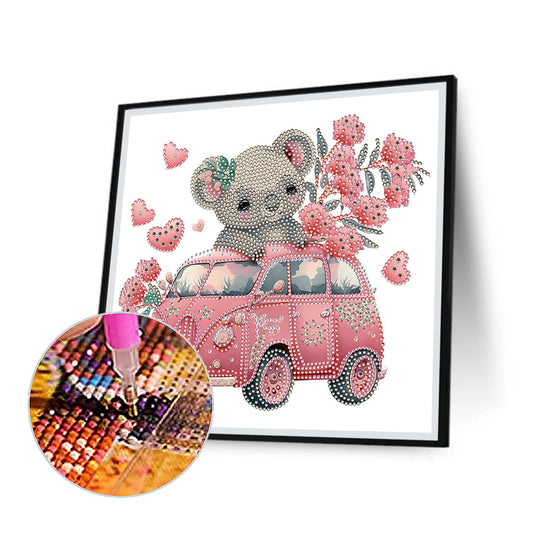 Koala And Flower - Special Shaped Drill Diamond Painting 30*30CM