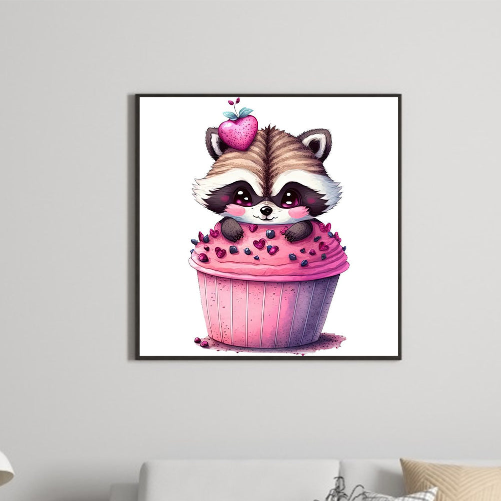 Cake Red Panda - Full Round Drill Diamond Painting 30*30CM