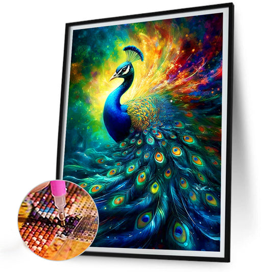 Peacock - Full Round Drill Diamond Painting 30*40CM