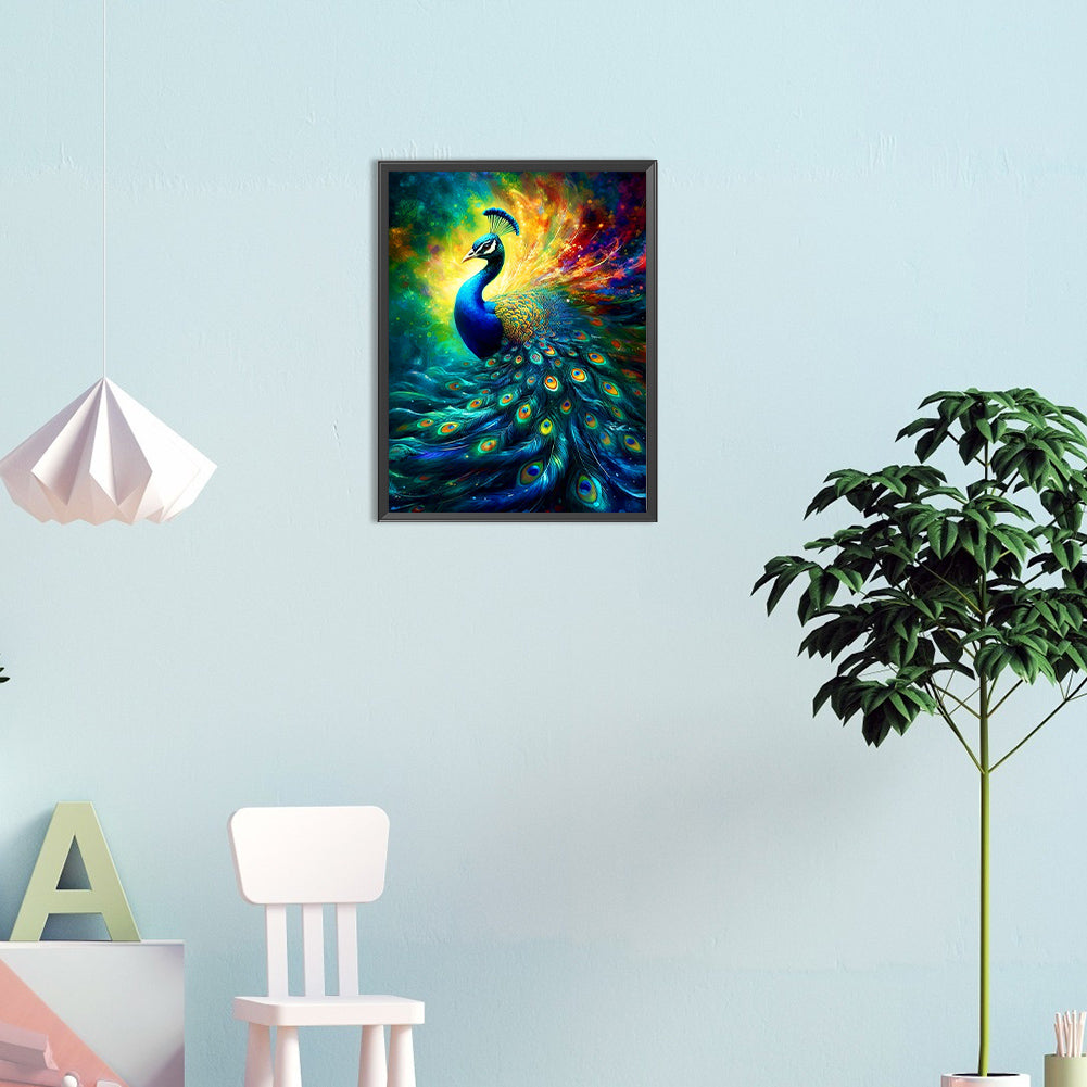 Peacock - Full Round Drill Diamond Painting 30*40CM