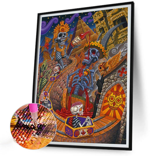 Skull Coaster - Full Round Drill Diamond Painting 30*40CM