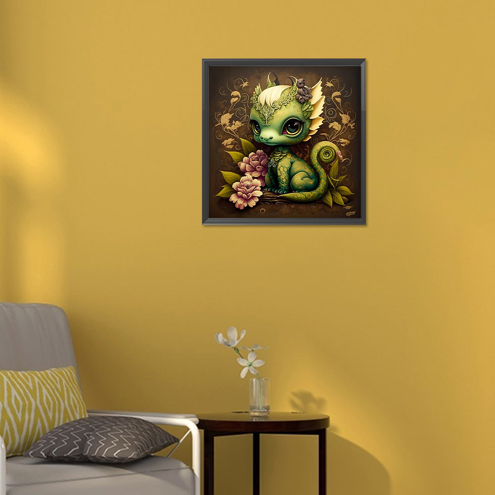 Small Dinosaur - Full Round Drill Diamond Painting 30*30CM