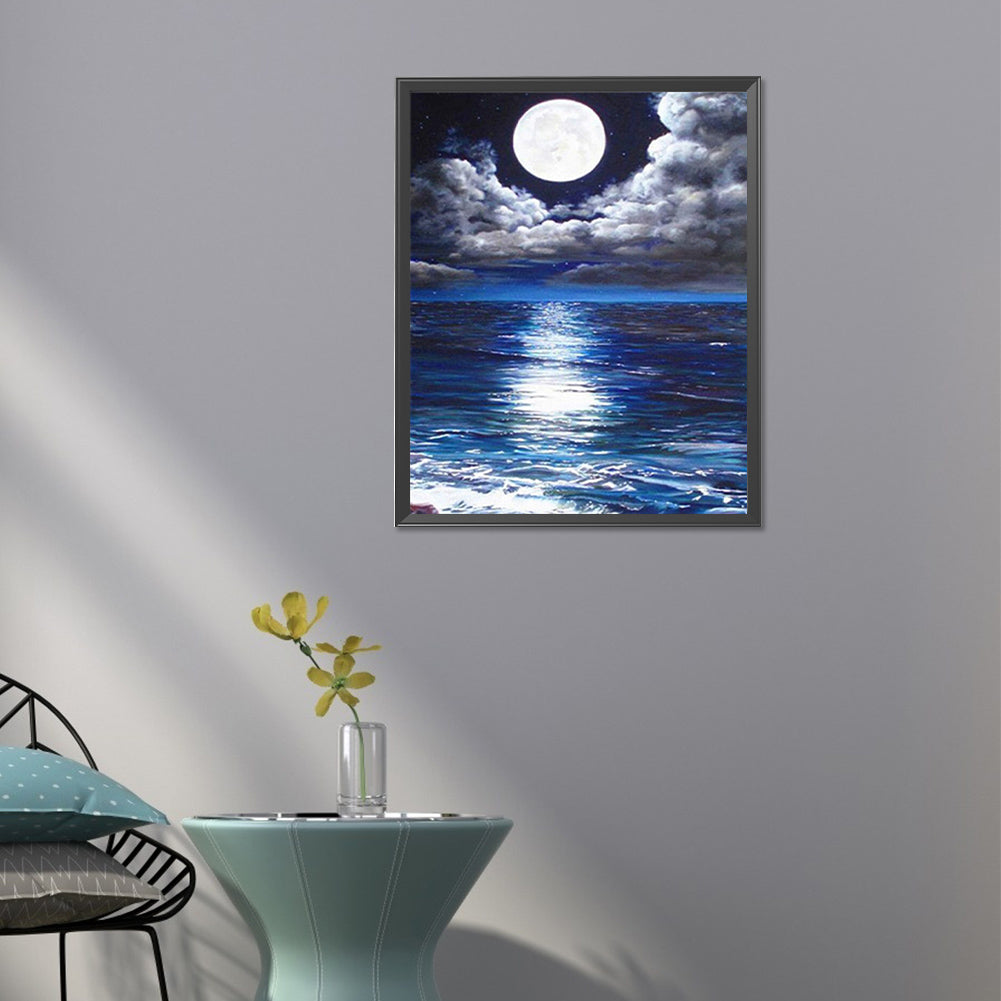 Moonlight Blue Beach - Full Square Drill Diamond Painting 40*50CM