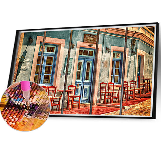 Vintage Coffee Shop - Full Round Drill Diamond Painting 75*45CM