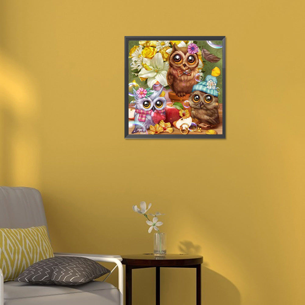 Owl - Full Round Drill Diamond Painting 30*30CM