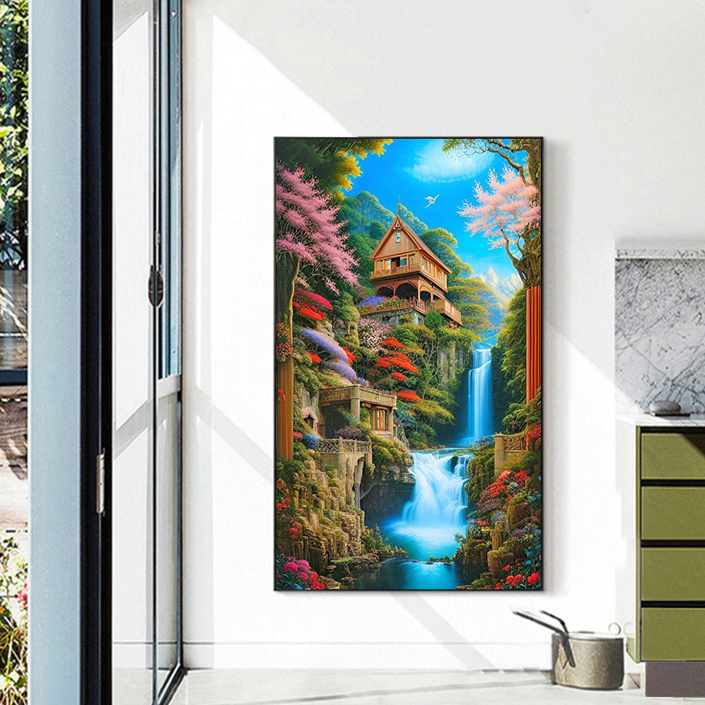 Vertical Waterfall - Full Round Drill Diamond Painting 40*65CM