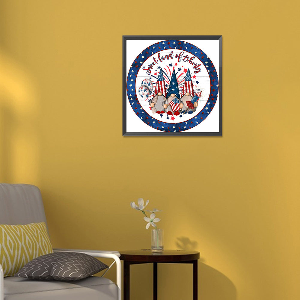 Independence Day Goblin Round Card - Full Round Drill Diamond Painting 30*30CM