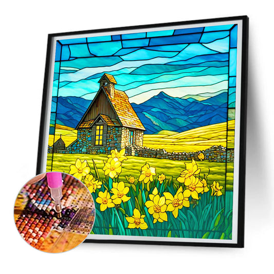 Country House - Full Round Drill Diamond Painting 30*30CM