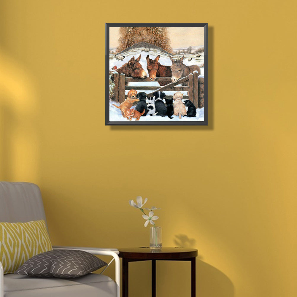 Donkey And Dog - Full Square Drill Diamond Painting 30*30CM