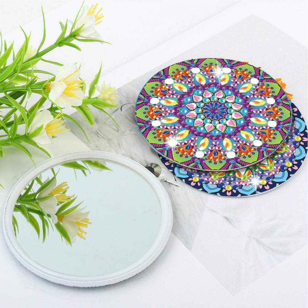 3pcs Crystal Diamond Mirror Portable DIY Art Craft Set Datura for Adult and Kids