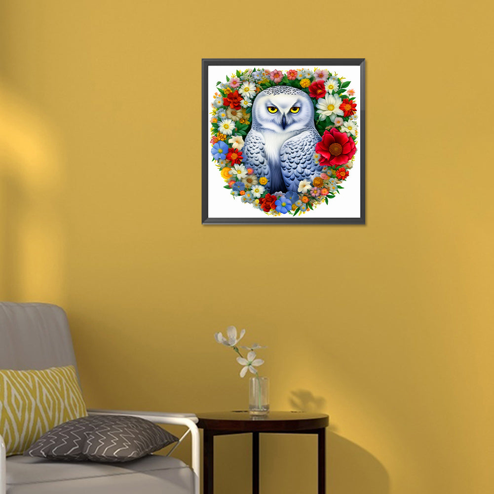 White Owl - Full Round Drill Diamond Painting 30*30CM