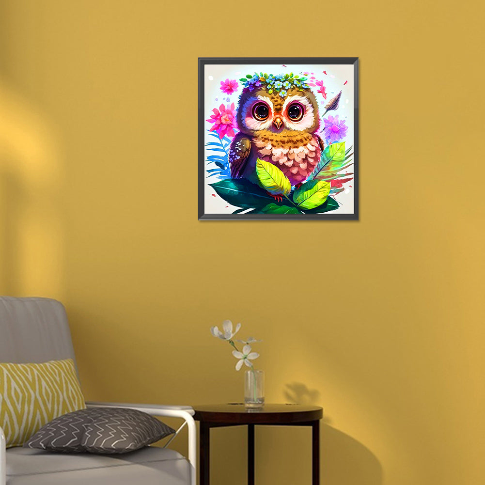 Owl - Full Round Drill Diamond Painting 30*30CM