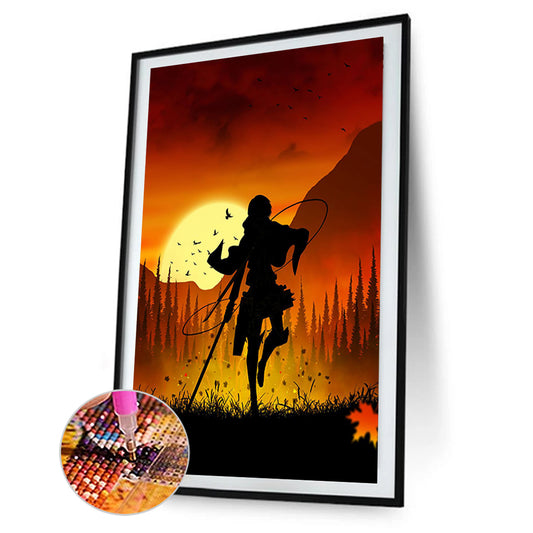 Attack On Titan Silhouette - Full Round Drill Diamond Painting 35*50CM