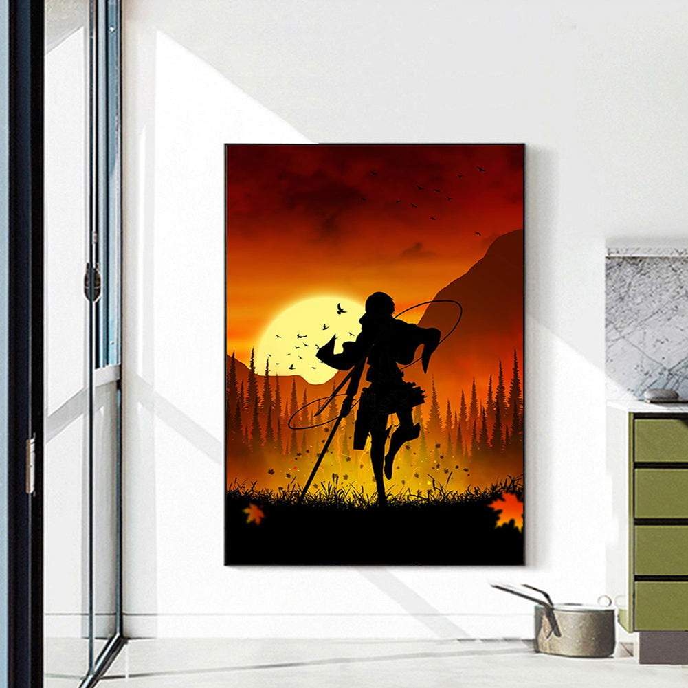 Attack On Titan Silhouette - Full Round Drill Diamond Painting 35*50CM