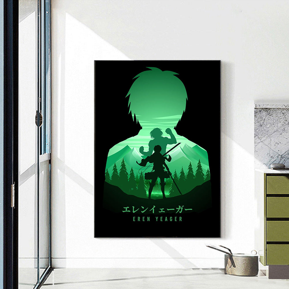 Attack On Titan Silhouette - Full Round Drill Diamond Painting 35*50CM